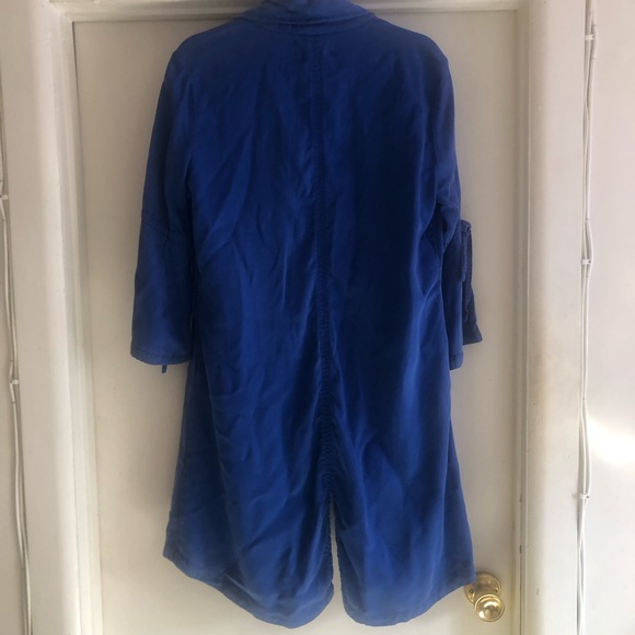 ❤️NWT Max Jeans Cobalt Blue Open Front Lightweight Jacket Long Bell Sleeve Sz M - Picture 7 of 8